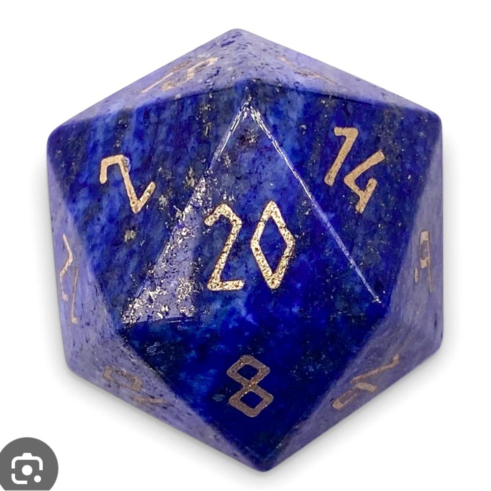 NEW LAPIS LAZULI 30mm SINGLE D20 DICE